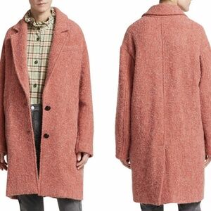 Isabel Marant Etoile Pink Dante Boucle Coat, Size 38